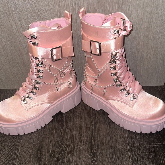 Sugar Thrillz Holy Revelations Combat Boots - Picture 7 of 11